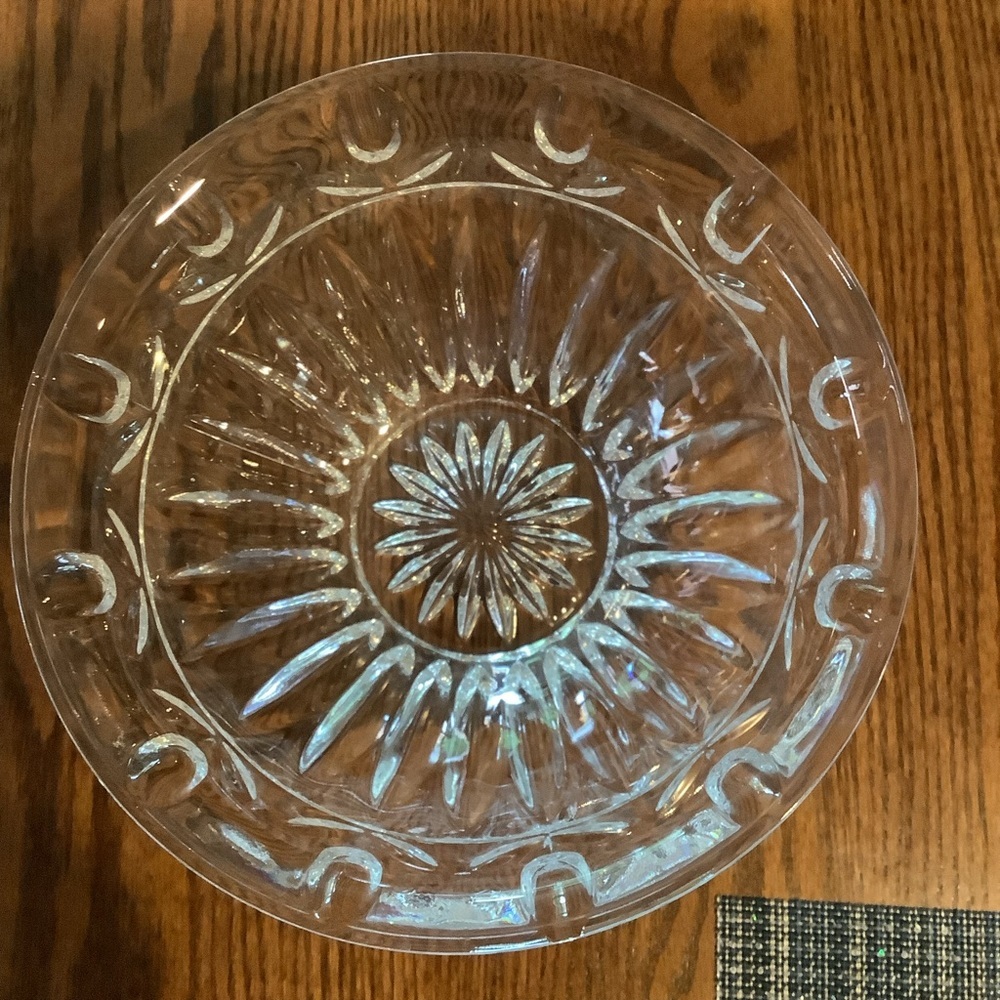 Tulip Design 9” Crystal Bowl